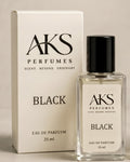 AKS Perfumes BLACK eau de parfum bottle and box
