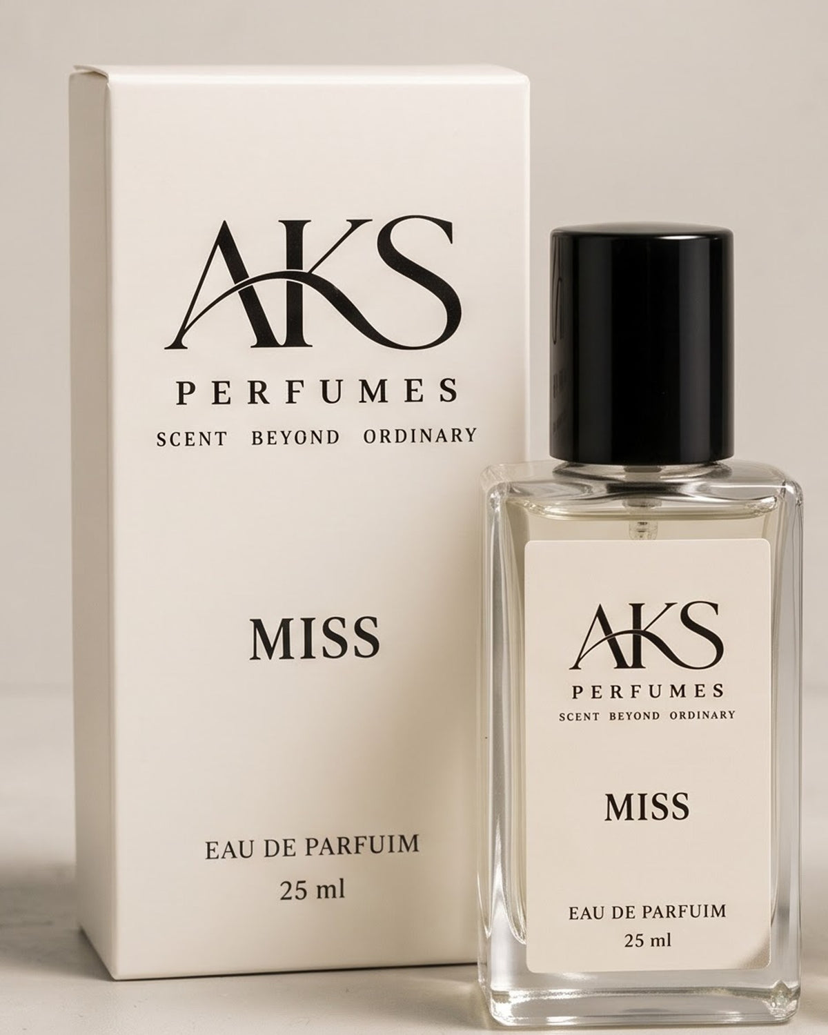 AKS Perfumes MISS eau de parfum bottle and box