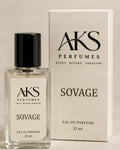 AKS Perfumes SOVAGE eau de parfum bottle and box